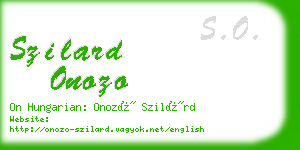 szilard onozo business card